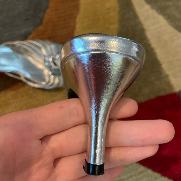 First Sight Silver Rhinestone Dressy Fancy Formal Low Heels Sandals Size 6.5 - Picture 4 of 9